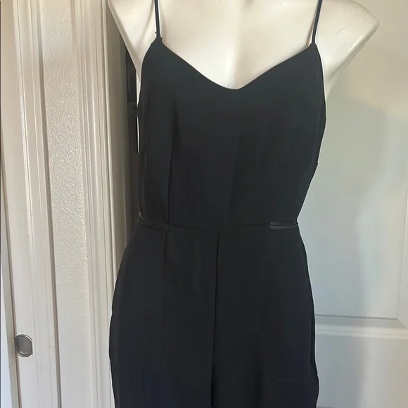 Anthropologie Maeve Black Asymmetrical Jumpsuit with Wide-Leg Design - Picture 4 of 13